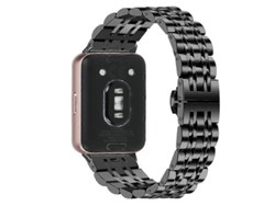 Pulsera de acero inoxidable con cierre de mariposa y siete cuentas para reloj Honor X5.