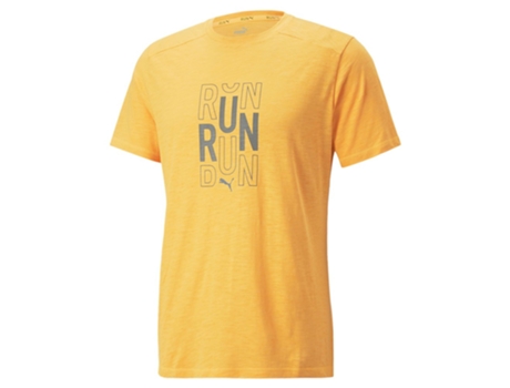 Camiseta de Hombre para Running PUMA Logo Amarelo Amarillo (S)