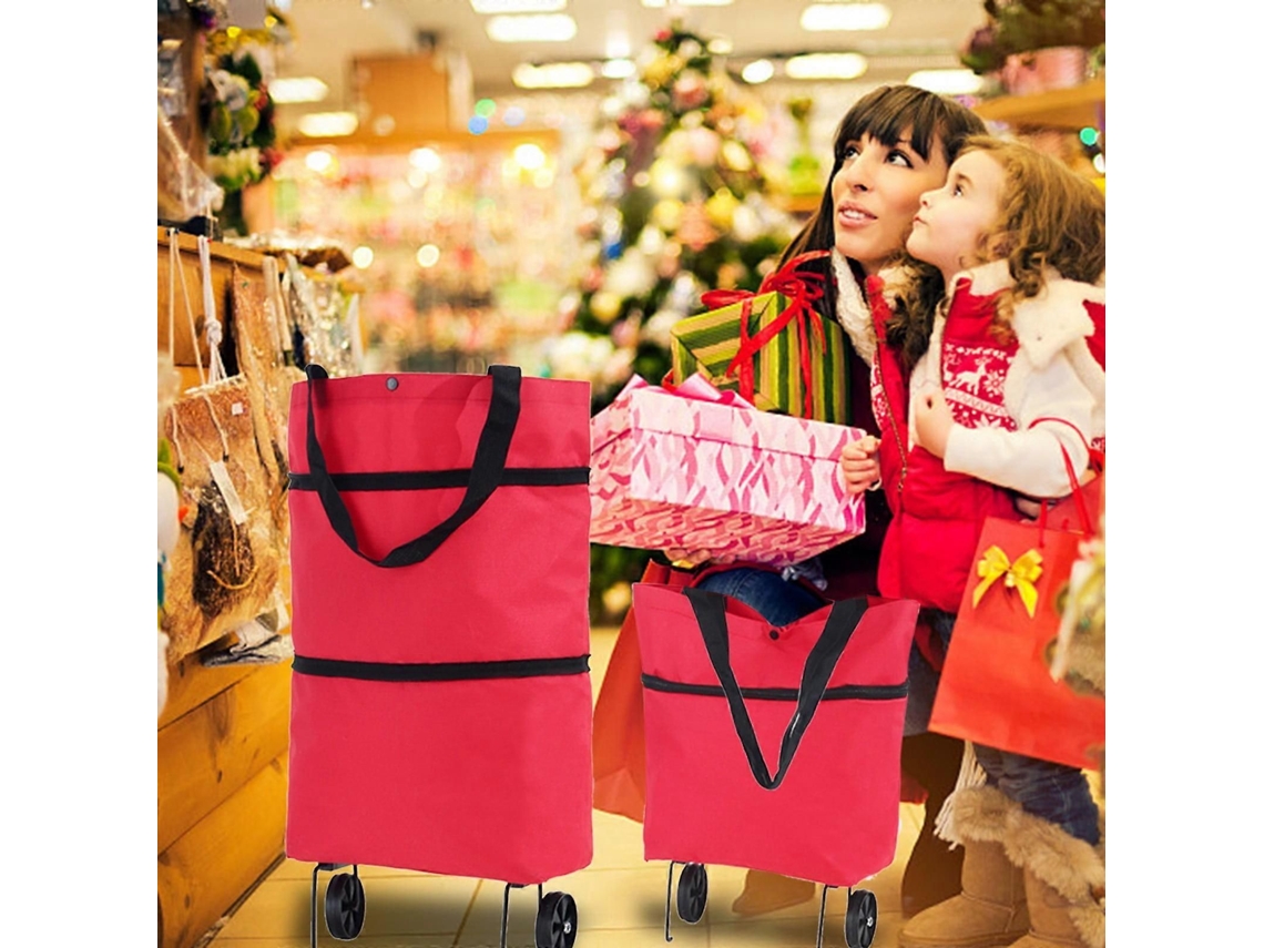 Bolsa organizadora Begin 1, bolsa de compras portátil con ruedas, carrito de compras plegable, rojo, 1 bolsa organizadora GOKOCO