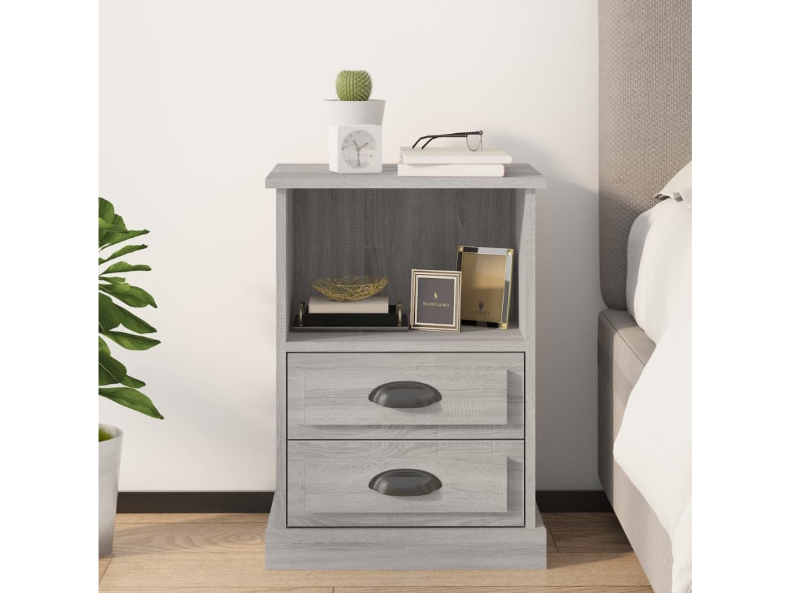 Mesita de Noche 43X36X60 Cm Gris Sonoma