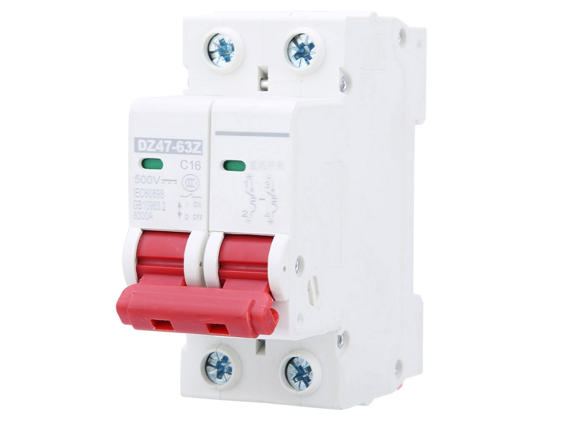 Omni-6pcs Interruptor De Circuito Miniatura Dz47-63 2p 16a Ac400v Protección Hogar Interruptor Aire Mcb