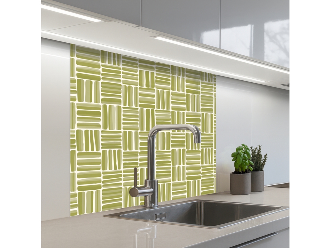 Salpicaderos De Cocina Trenza - Patrón - Verde 80x80 Cm