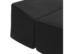 Sofá Cama Plegable Negro 200 X 70 X 15 Cm Terciopelo