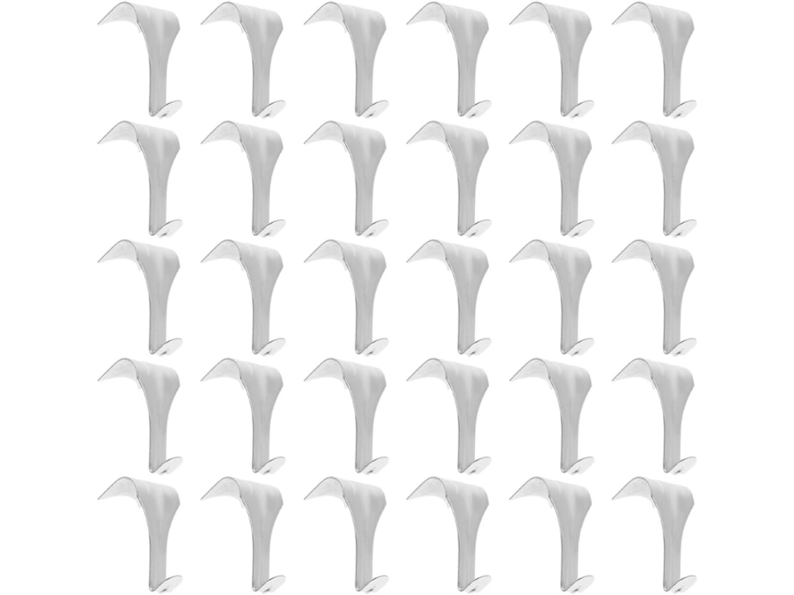 30 Ganchos Para Colgar, Juego De Aleación De Zinc Blanco, Resistentes A La Corrosión.