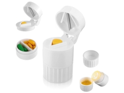 Triturador De Pastillas 4 En 1: Cortador De Pastillas Y Recipiente De Almacenamiento Con Vaso De Agua Y Cuchilla (blanco)