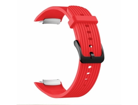 Correa de Silicona grano rayas verticales tamaño grande para Samsung Galaxy Gear Fit2 pro - tinto