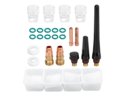 Kit De Accesorios Para Soldadura Tig De 23 Piezas: Copa De Vidrio, Conector Y Abrazadera Para Wp 17, 18 Y 26.