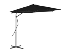 Maison Exclusive - Sombrilla De Jardín Con Palo De Acero Negro 300x230 Cm