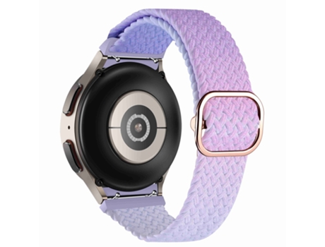 Correa de nailon trenzada bicolor ajustable elástica para Samsung Galaxy Watch 4 40mm/44mm/Watch 4 Classic 42mm/46mm/Watch 5 40mm/44mm - purpúreo/a...