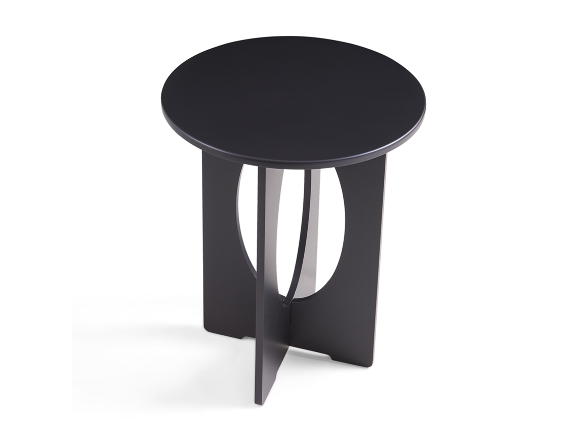 Mesa auxiliar redonda Podeldsvin 49x40 cm Negra [EN.CASA]