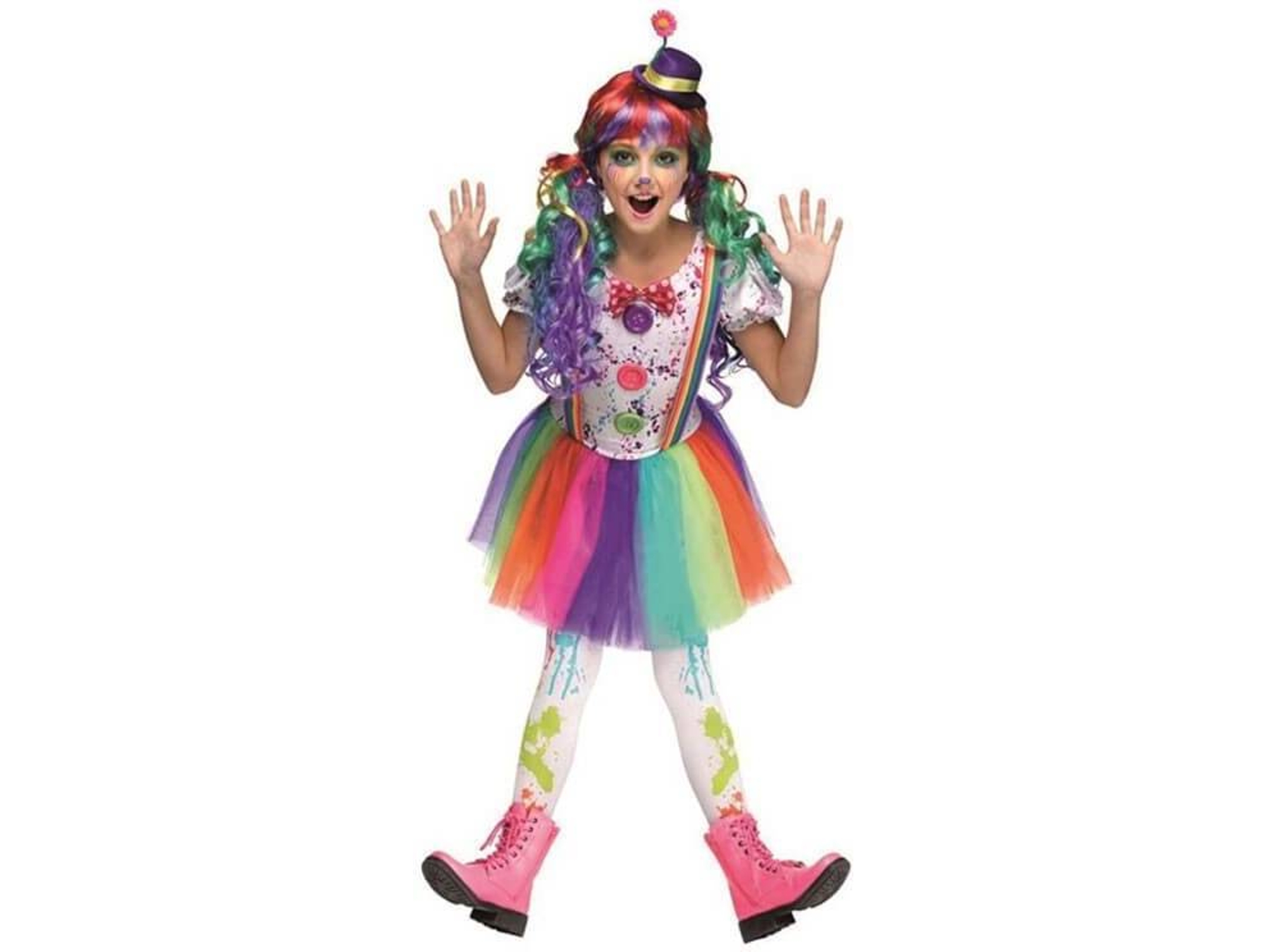 Disfraz de Niña DISFRAZZES Payasa Arco Iris (Talla: 3 a 5 años)