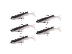 5pcs Isca Soft Body Sinking Swimbait T Tail Pvc Com Anzol Para Pesca Em Água Doce E Salgada