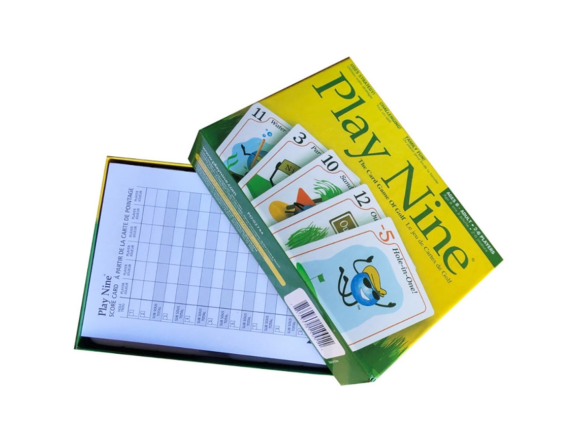 Juega al juego de golf de nueve cartas, cartas para fiestas multijugador