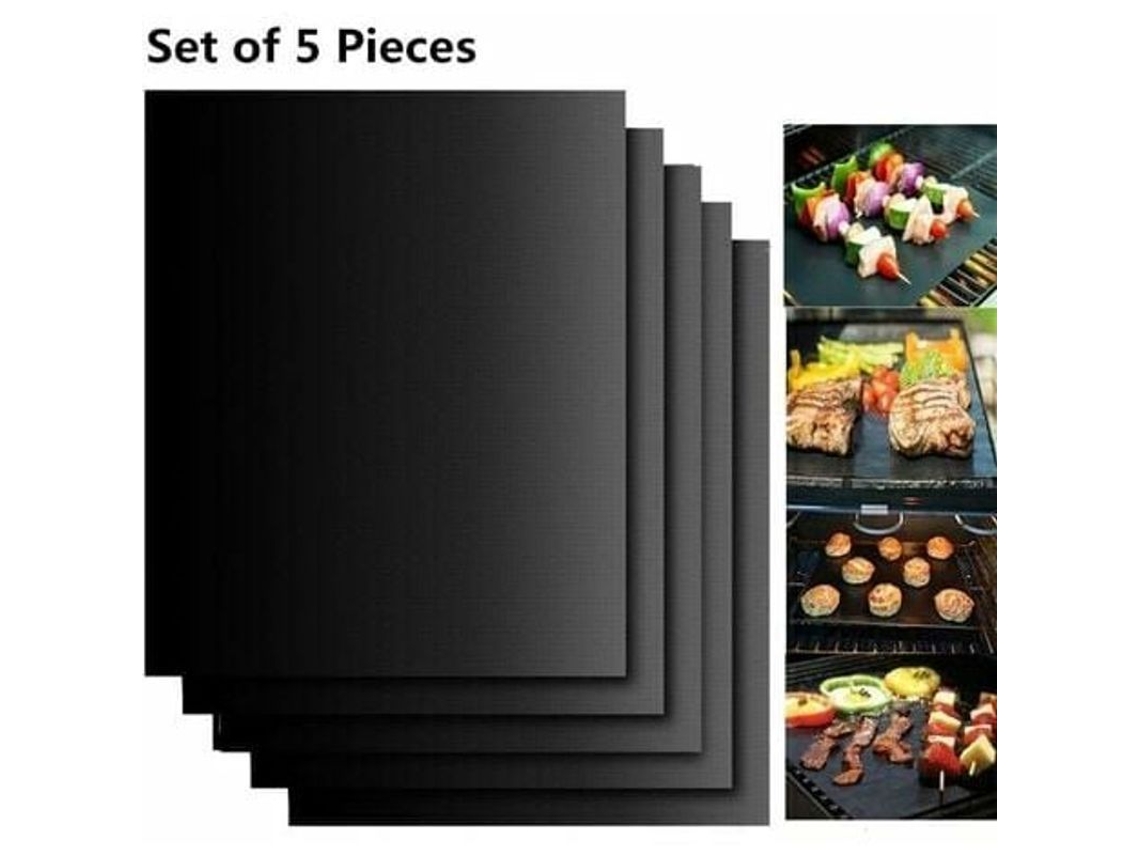 Juego De 5 Tapetes Antiadherentes Para Barbacoa Y Horno, 40x33 Cm, Resistentes Al Calor.