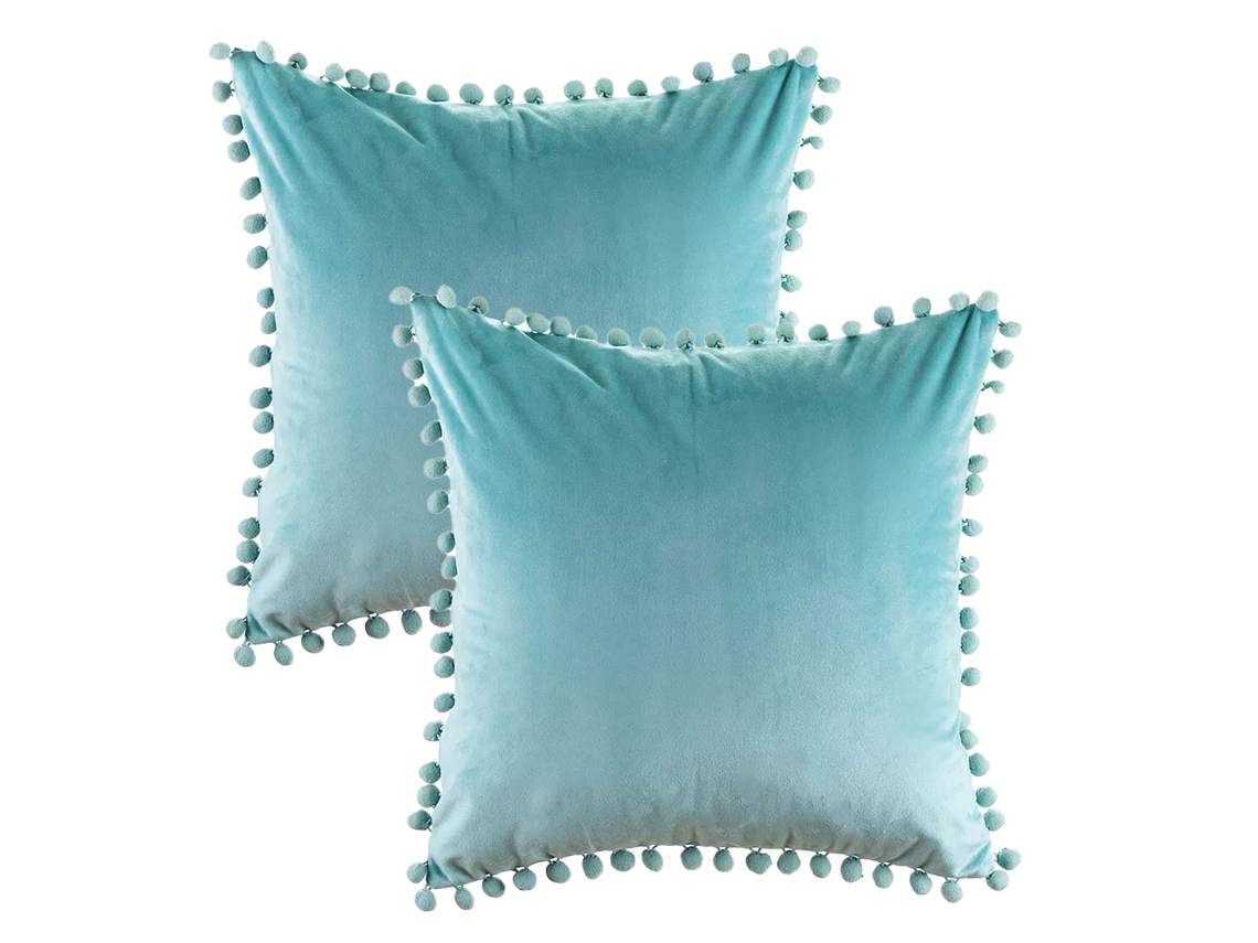 2 Fundas De Almohada De Terciopelo Suave Y Granulado, 45,7 X 45,7 Cm