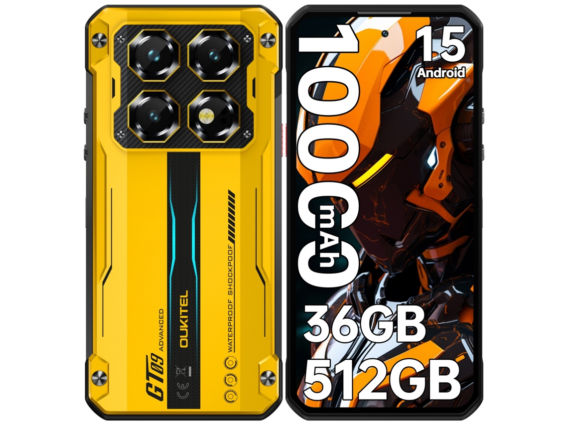 Smartphone Resistente 5g Oukitel Wp60 36 Gb 512 Gb 7,2''hd+ 120hz Pulgadas 10000 Mah 108 Mp Android 15 Nfc Amarillo