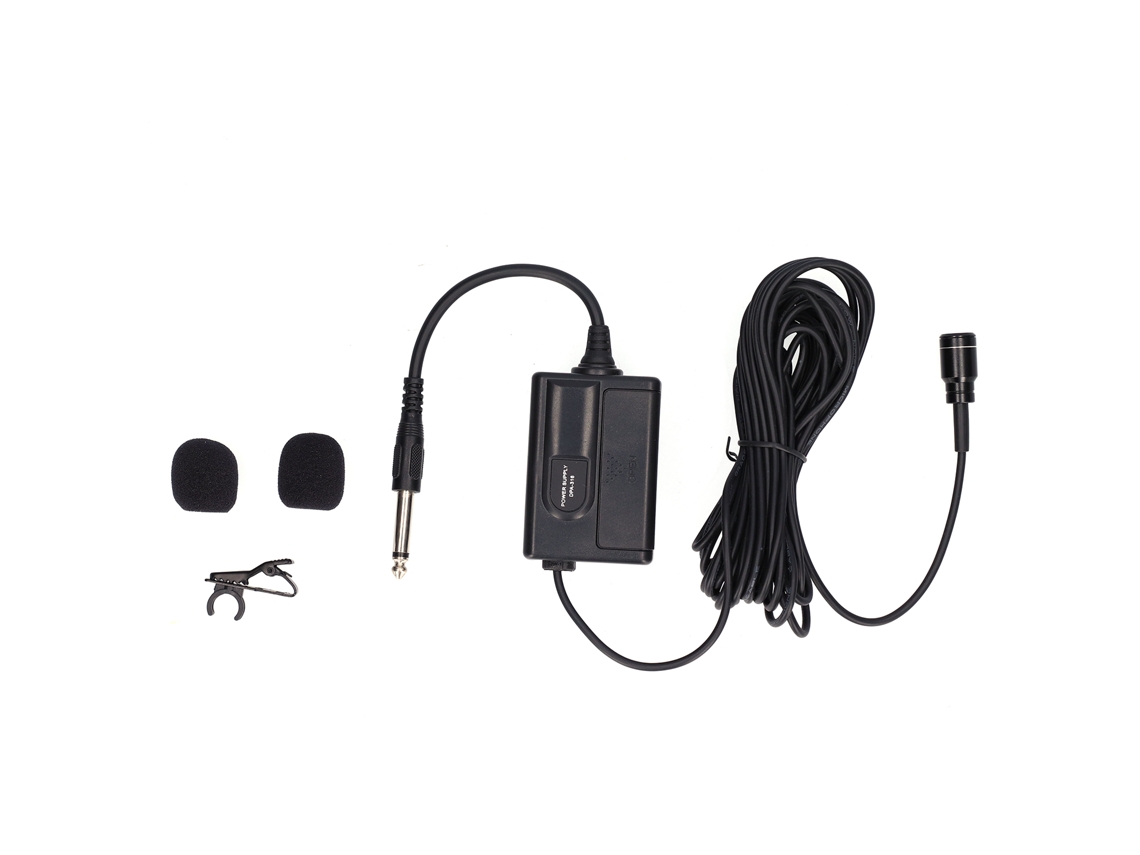 Micrófono De Solapa Con Cable De Clip, 6 M (236 Pulgadas), Conector De 6,35 Mm Para Conexión De Señal.