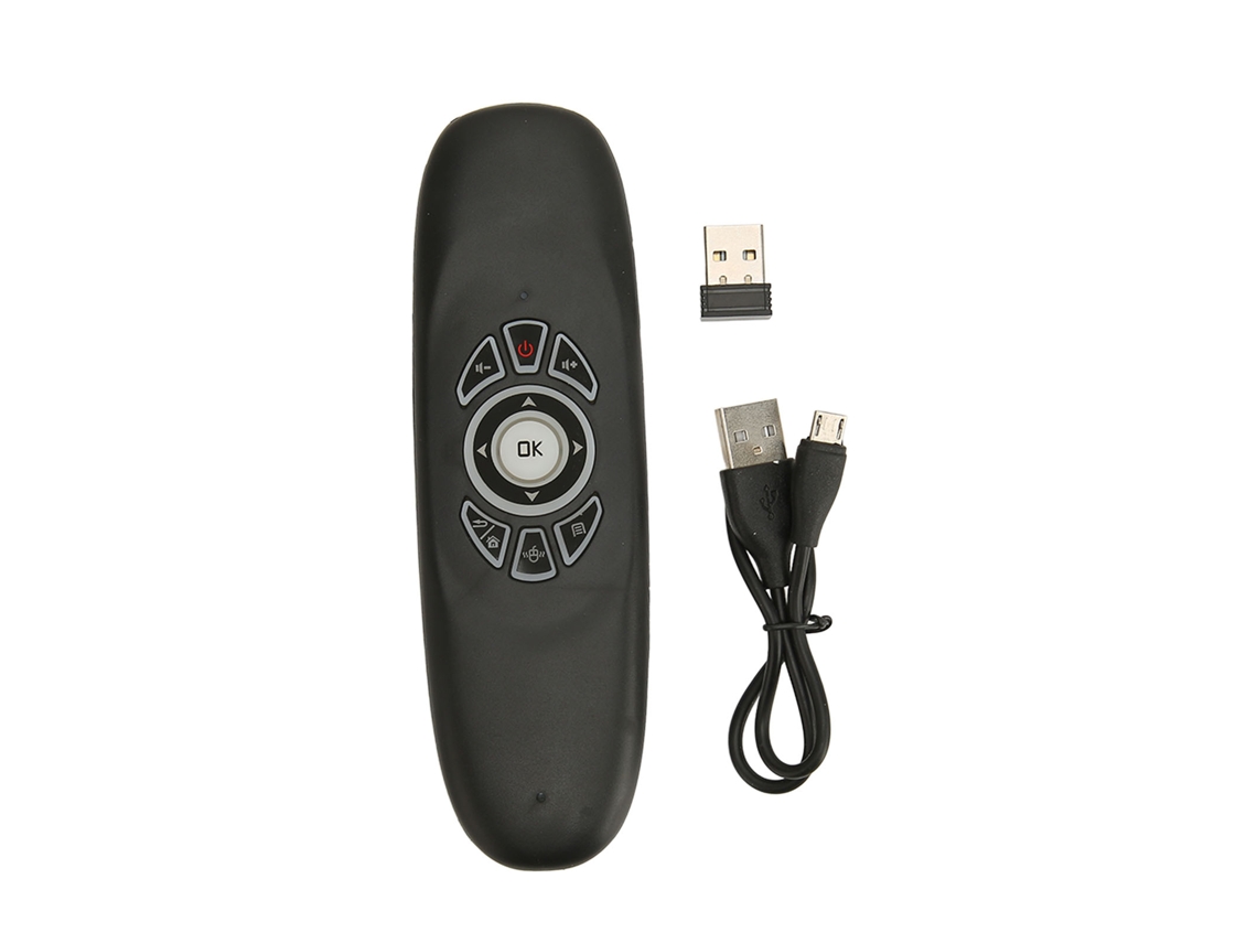 Control Remoto Inalámbrico Aéreo De 2,4 Ghz Con Ratón De Sensor Inercial Y Teclado Qwerty Retroiluminado A Todo Color, Plug And Play.