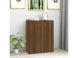Aparador De Madera Contrachapada Marrón Roble 60x30x75 Cm