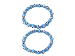 Pulsera elegante con cuentas de ojo malvado, diseño de amuleto de la suerte de cristal ajustable para mujer, pulsera elástica con significado