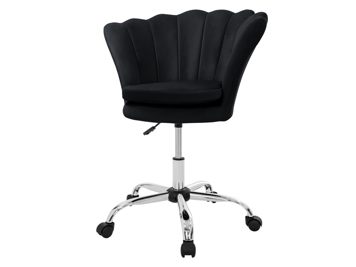 Silla de oficina asiento de terciopelo negro sillón moderno
