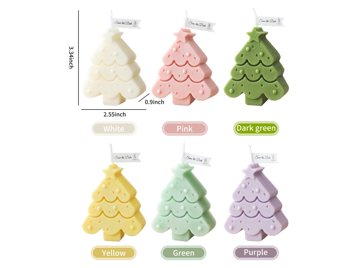 Velas Navideñas Perfumadas Sin Humo Con Forma De Árbol Para Decoraciones De Fiestas, Bodas Y Regalos.