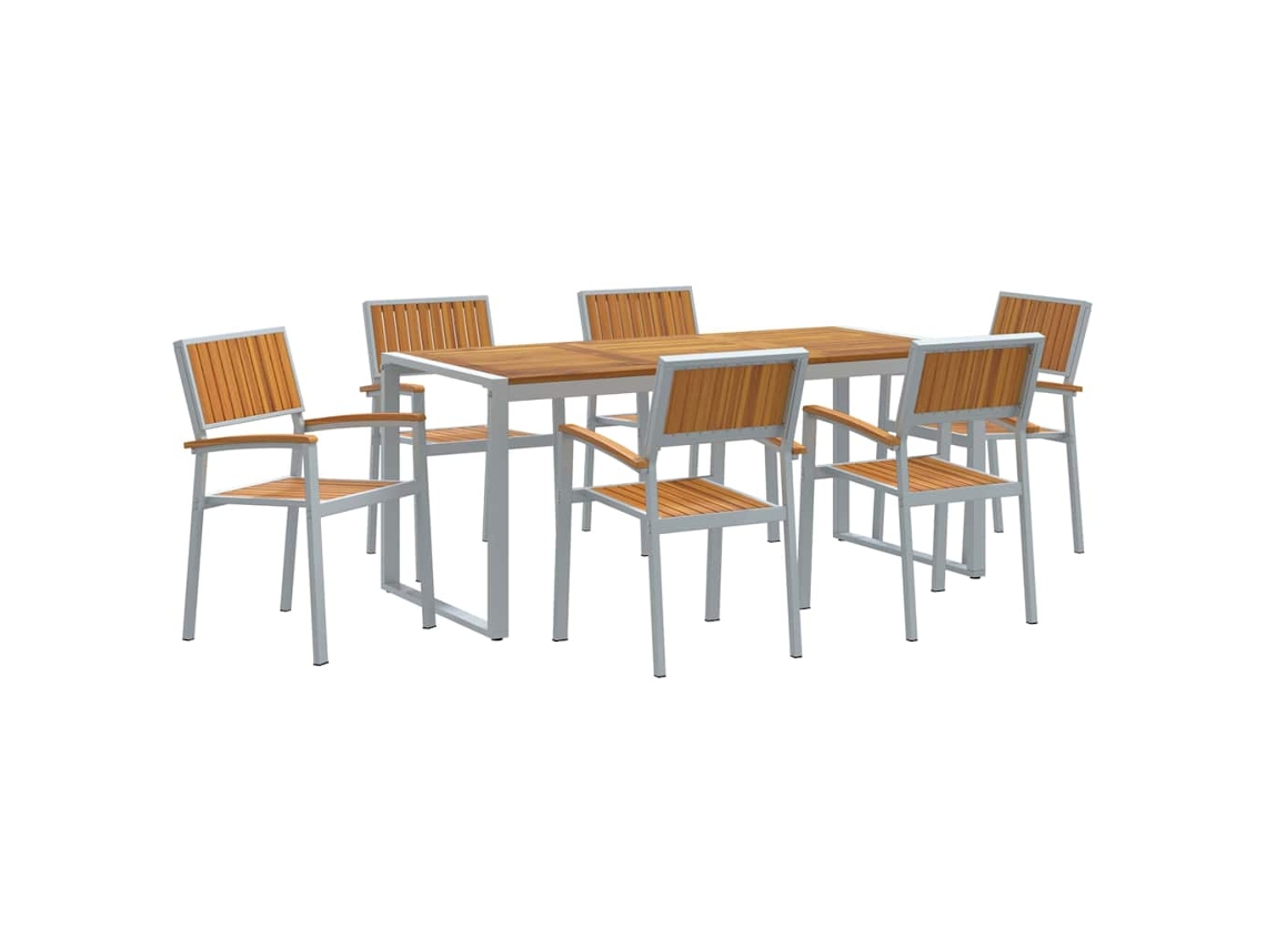 Maison Exclusive - Conjunto De Comedor De Jardín 7 Pcs Gris