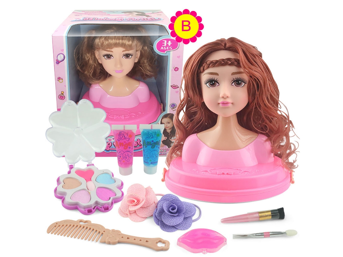 Muñeca Cabello Para Peinados Y Maquillaje Kit De Salón Con Accesorios Básicos Juguete Regalo