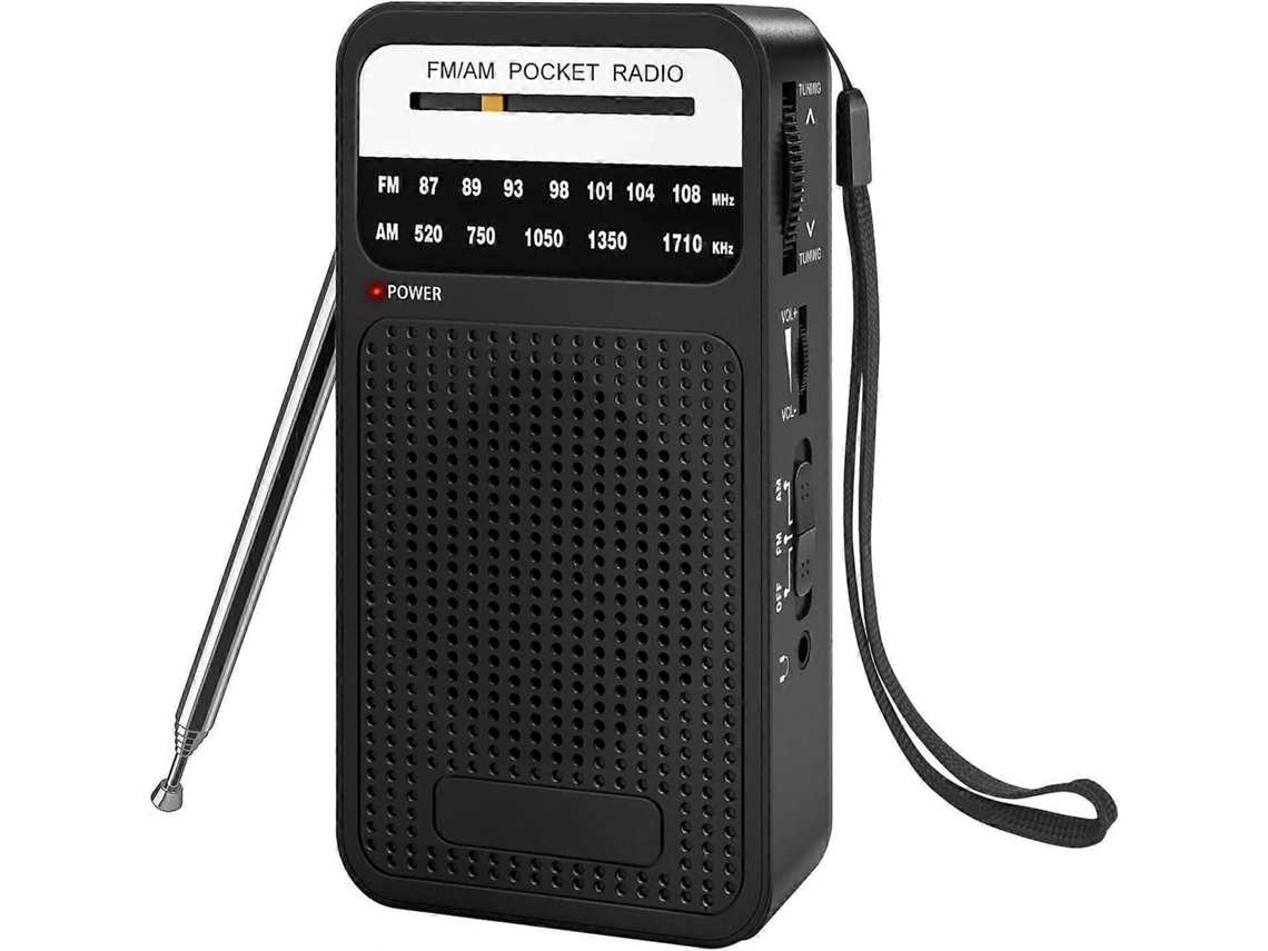 Kit de radio portátil de emergencia, pequeño, funciona con pilas, con altavoz, FM/AM, conector para auriculares, GOKOCO