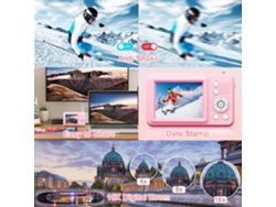 Cámara digital compacta portátil de resolución HD de 48 MP con tarjeta de 32 GB color rosa Cuich