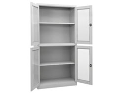 Maison Exclusive - Armario Oficina Acero Vidrio Templado Gris Claro 90x40x180 Cm