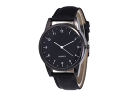 Reloj De Cuarzo Para Hombre Con Correa De Cuero, Estilo Sencillo Y Moderno (negro)