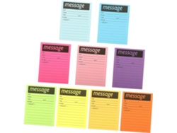 9 blocs de notas adhesivas multifuncionales, papel autoadhesivo, tamaño compacto, colores vibrantes, Gokoco