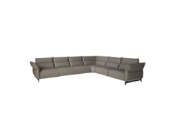 Sofá esquinero modular relax en piel gris oscuro Angel Cerdá