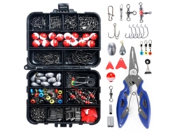 Juego De Aparejos De Pesca De 263 Piezas Con Caja De Cuentas, Incluidos Anzuelos, Plomos, Etc.