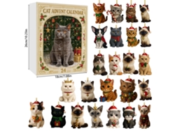 Calendario de Adviento, 24 colgantes decorativos navideños de gatos M11 Digitallab
