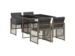 Maison Exclusive - Set Comedor De Jardín 5 Piezas Con Cojines Ratán Sintético Gris