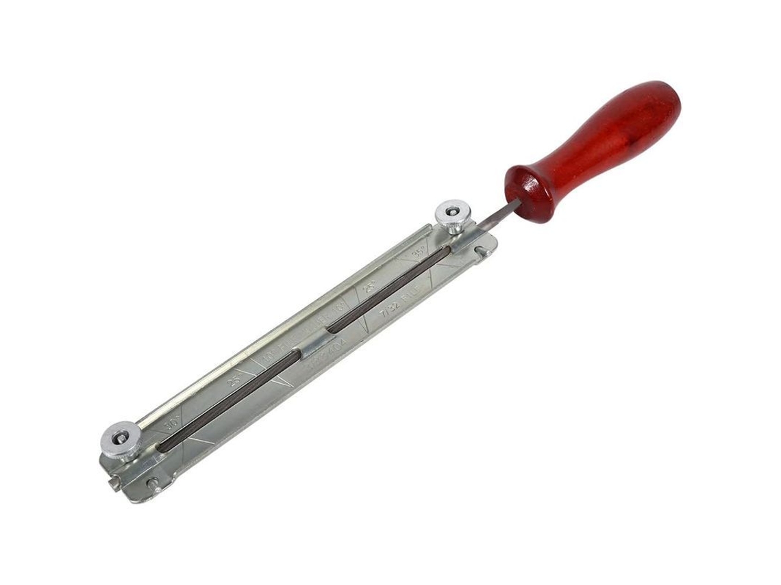 Kit De Afilado De Motosierra Linjou Con Disco De Lijado, Soporte De Cadena Redondo Y Mango De Madera De 5,5 Mm.