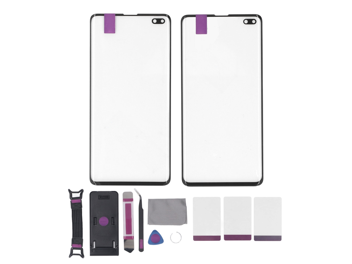 2pcs Vidro Frontal Externo Para Galaxy S10 Plus Com Adesivo Oca E Ferramentas De Reparo