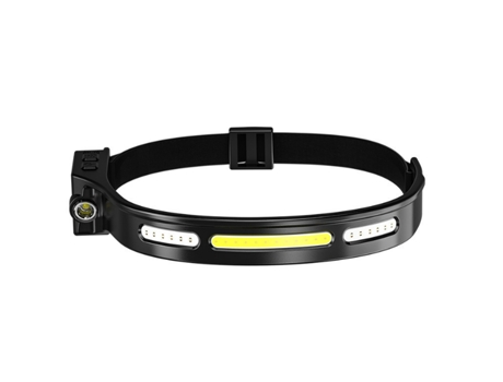 Lanterna de cabeça LED recarregável, farol COB de LED de 500 lúmens com luz vermelha branca, farol de LED à prova d'água