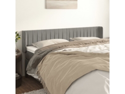 Cabecero De Terciopelo Gris Claro 183x16x78/88 Cm