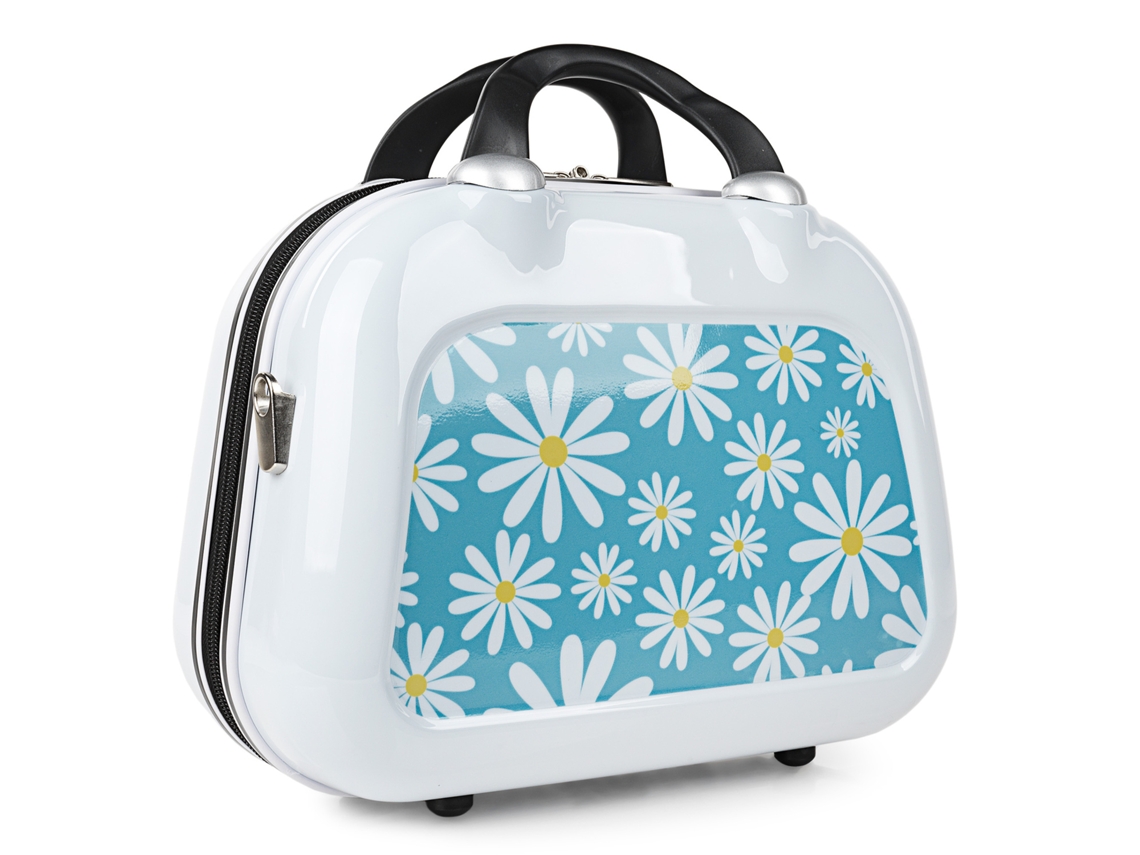 Neceser Viaje Rigido SKPAT Niza blanco-margaritas azul (35X26x17 Cm)