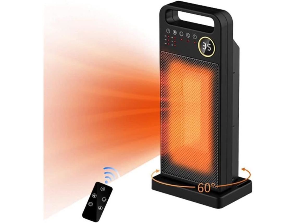 Calentador de espacio de 2000W, calentador eléctrico de cerámica ajustable con temporizador de Control remoto, 12H 60 Osci N106