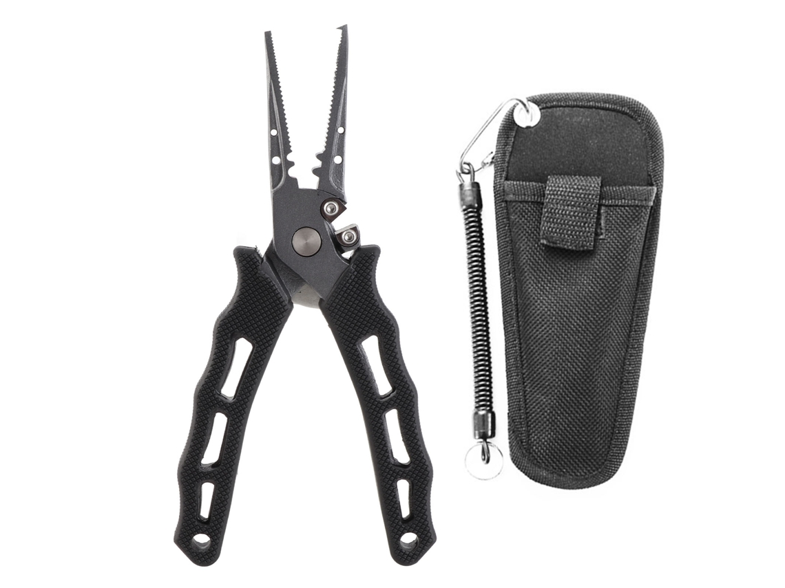 2026rebe-pinza De Pesca De Acero Inoxidable Japonesa Portátil Multifunción Con Bolsa De Tela Oxford Para Exterior Negro