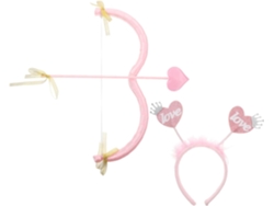 De Tiara De Festa Cupido Rosa De 2 Peças Com Arco E Flechas, Acessórios Para Cosplay