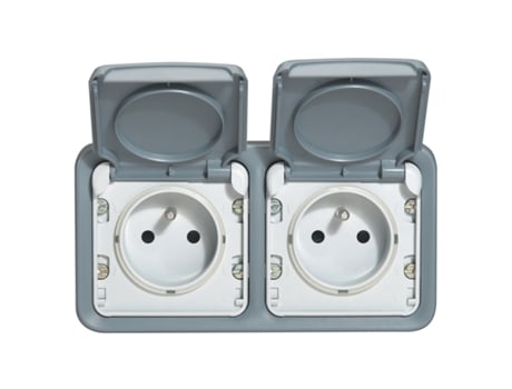 Plexo Caja Doble Horizontal Gris Ref: 069672