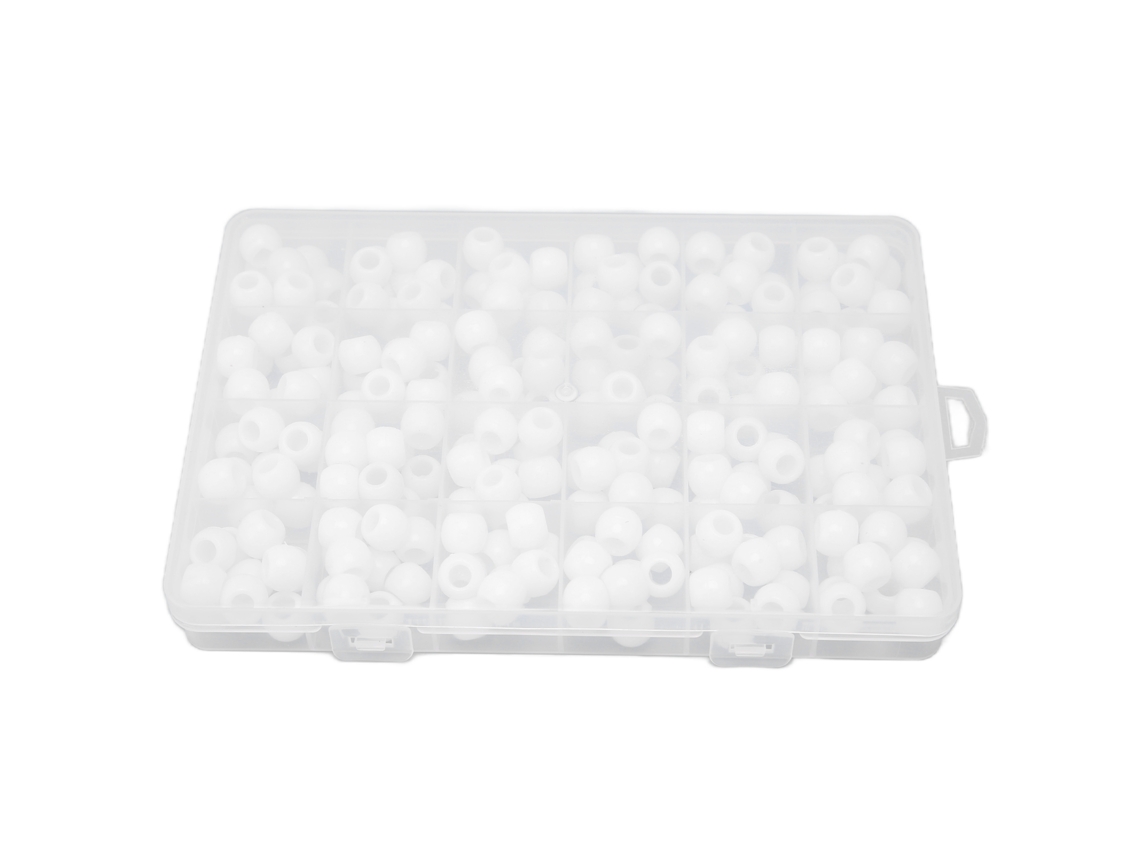 240 Piezas De Perlas De Barba De Plástico Blanco Para Trenzas Y Rol Playing