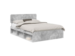 Maison Exclusive - Estructura De Cama Concreto 160 X 200 Cm Madera De Pino Macizo