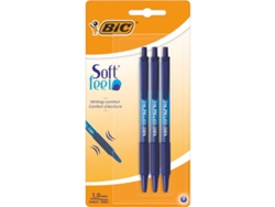 Bolígrafo Retráctil BIC Soft Feel Punta Media 1 mm (Tinta Azul)