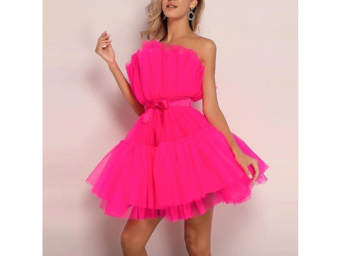 2026-vestido Corto Sin Mangas De Tule Para Mujer Con Malla Lisa, Estilo Princesa Para Fiesta Y Ocasiones Casuales